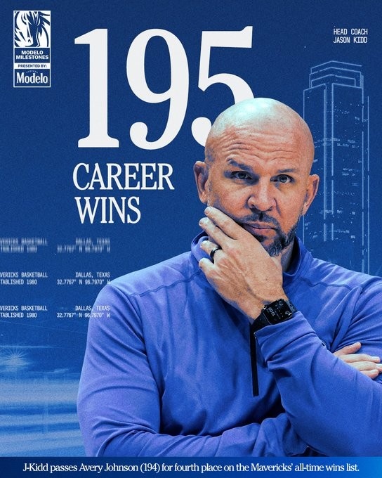 DB电竞官网-里程碑！基德独行侠生涯第195场胜利 超艾弗里·约翰逊升至第4位